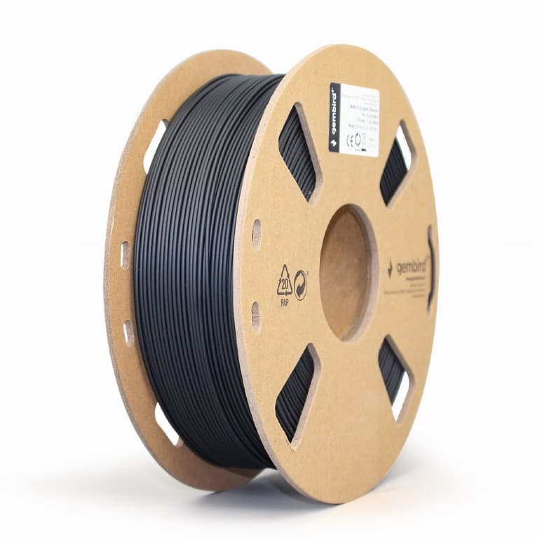 FILAMENT GEMBIRD pt. imprimanta 3d, PLA, 1.75mm diamentru, 1Kg / bobina, aprox. 340m, topire 190-220 grC, matte black, "3DP-PLA-01-MTBK"