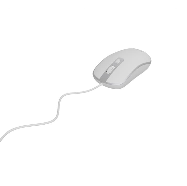 MOUSE GEMBIRD, PC sau NB, cu fir, USB, optic, 1200 dpi, butoane/scroll 4/1, cablu 1.35m, alb-argintiu, "MUS-4B-06-WS" — miniatură