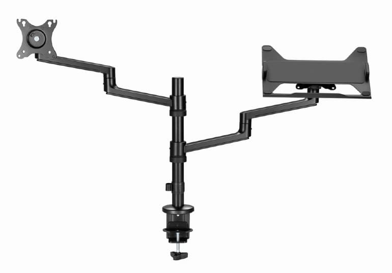 SUPORT de birou Gembird, pt 1 TV/monitor plat + 1 notebook 15.6", diag. max 32 inch, rotatie, inclinare, pivotare, orizontal, vertical, max 2x8 kg, "MA-DA-04"
