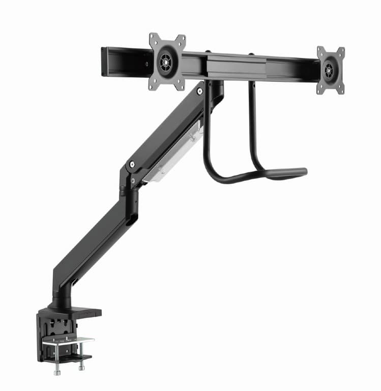 SUPORT de birou Gembird, pt 2 TV/monitor plat, diag. max 32 inch, rotatie, inclinare, pivotare, orizontal, vertical, max 2x8 kg, "MA-DA2-04" — miniatură