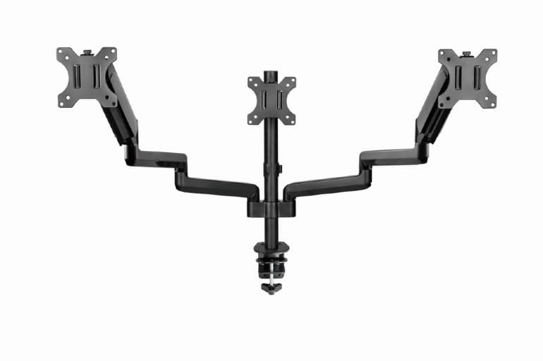 SUPORT de birou Gembird, pt 3 TV/monitor plat, diag. max 32 inch, rotatie, inclinare, pivotare, orizontal, vertical, max 3x7 kg, gas-springs, "MA-DA3-01" — miniatură