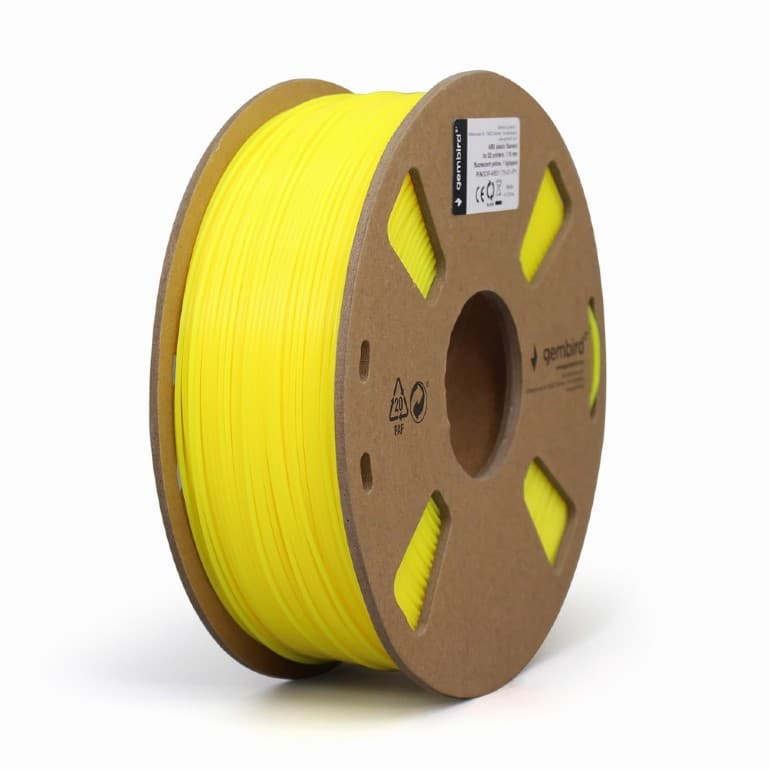 FILAMENT GEMBIRD pt. imprimanta 3d, ABS, 1.75mm diamentru, 1Kg / bobina, aprox. 400m, topire 225-240 grC, flame-bright yellow, "3DP-ABS1.75-01-FY"