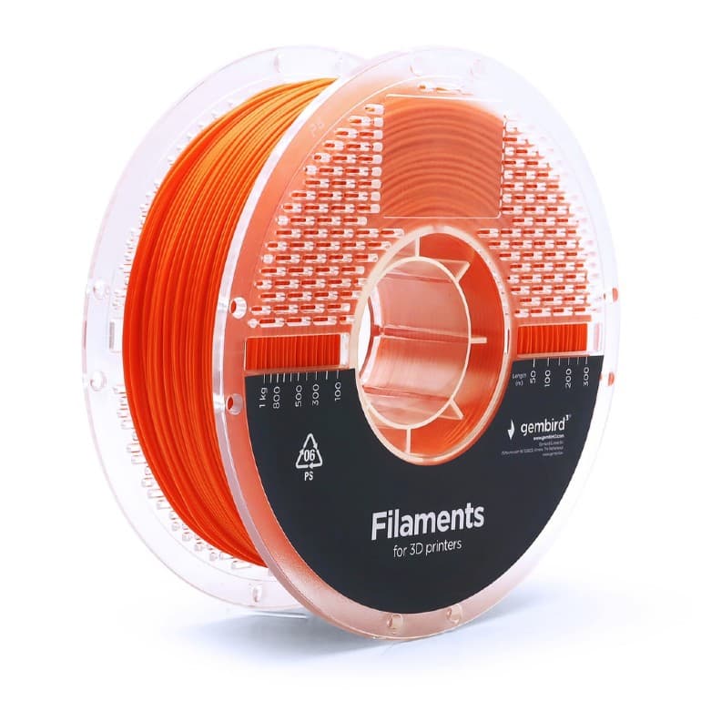 FILAMENT GEMBIRD pt. imprimanta 3d, PLA, 1.75mm diamentru, 1Kg / bobina, aprox. 350m, topire 220-240 grC, extra flexibil (+polyester), orange, "3DP-PLA-FL2-01-O"