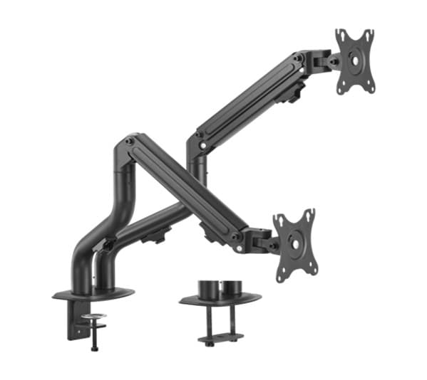 SUPORT de birou Gembird, pt 2 TV/monitor plat, diag. max 35 inch, rotatie, inclinare, pivotare, orizontal, vertical, max 2x10 kg, "MA-DA2-03"