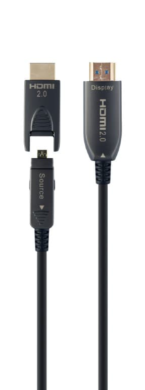 CABLU video GEMBIRD, HDMI (T) la HDMI (T), 30m, premium AOC (Active Optical Cable), conectori auriti, rezolutie maxima 8K (7680 x 4320) la 60 Hz, negru, "CC-HDMI8K-AOC-30M"
