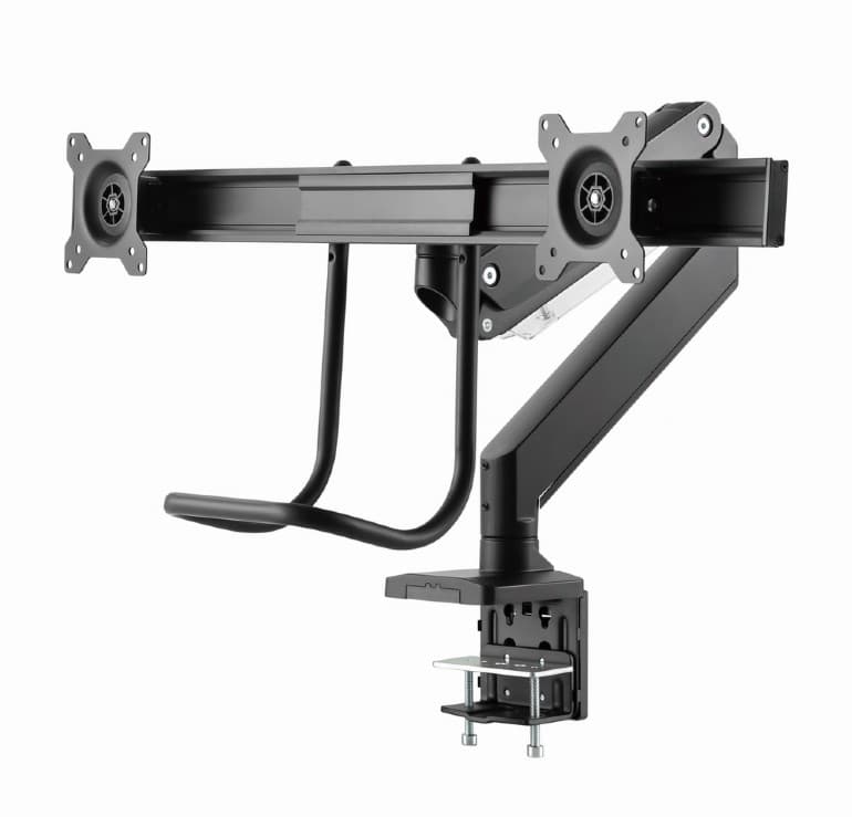 SUPORT de birou Gembird, pt 2 TV/monitor plat, diag. max 32 inch, rotatie, inclinare, pivotare, orizontal, vertical, max 2x8 kg, "MA-DA2-04" — miniatură