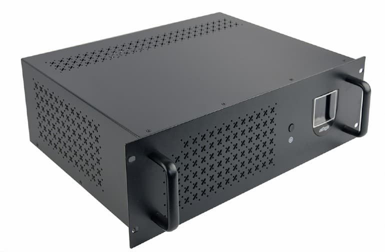 UPS GEMBIRD Line Interactive cu Sinusoida Simulata, rackabil, 2000VA/ 1200W, AVR, 3 x socket IEC + 2 x Schuko, display LCD, 2 x baterie 12V/9Ah, con. USB, 3.4U, "UPS-RACK-2000" — miniatură