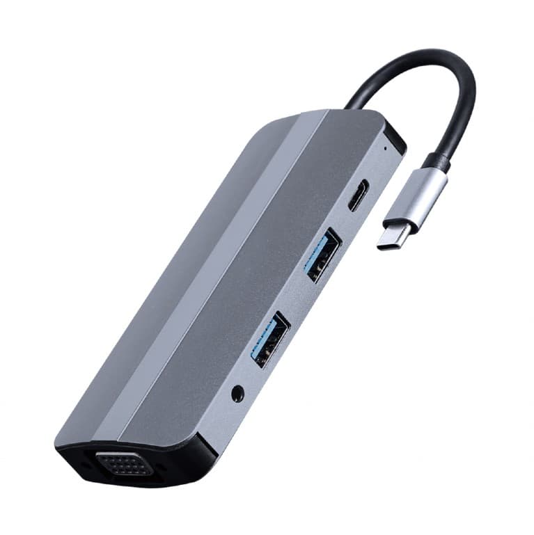 DOCKING Station Gembird universal,8-in-1, conec PC USB Type C, USB-C x 1, USB-A 3.1 x 2, HDMI x 1, VGA x 1, PD 87W, SD/microSD card, argintiu "A-CM-COMBO8-02"