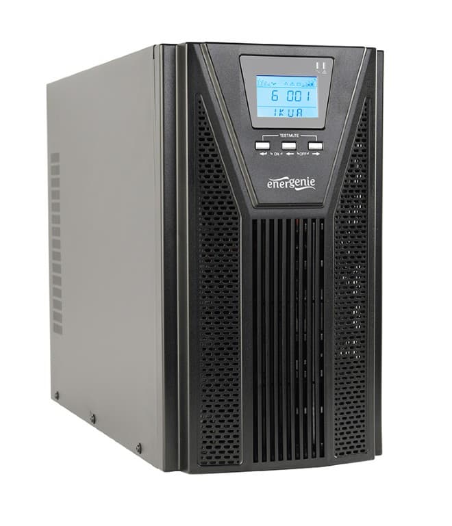 UPS GEMBIRD Online cu Sinusoida Pura, tower, 2000VA/ 1800W, AVR, 3 x socket IEC + 2 x Schuko, display LCD, 6 x baterie 12V/7Ah, con. USB, dubla conversie, "EG-UPSO-2000" — miniatură