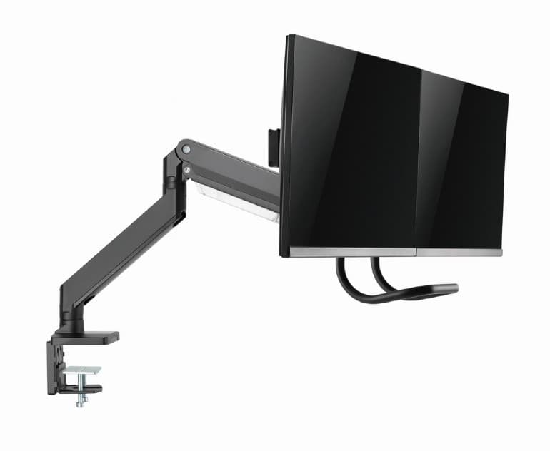 SUPORT de birou Gembird, pt 2 TV/monitor plat, diag. max 32 inch, rotatie, inclinare, pivotare, orizontal, vertical, max 2x8 kg, "MA-DA2-04" — miniatură