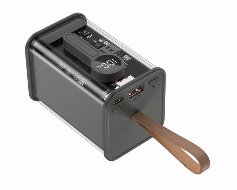POWER BANK GEMBIRD 18000mAh, 20W, 1 x USB; 1 x USB Type-C, digital display pt. status baterie, max. 3A, transparent, negru, "PB18-TQC3-01"