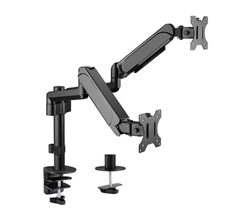 SUPORT de birou Gembird, pt 2 TV/monitor plat, diag. max 32 inch, rotatie, inclinare, pivotare, orizontal, vertical, max 2x9 kg, "MA-DA2P-01"