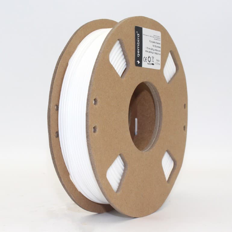 FILAMENT GEMBIRD pt. imprimanta 3d, PLA, 1.75mm diamentru, 0.2Kg / bobina, topire 190-220 grC, white, "3DP-PLA1.75GE-01-W"