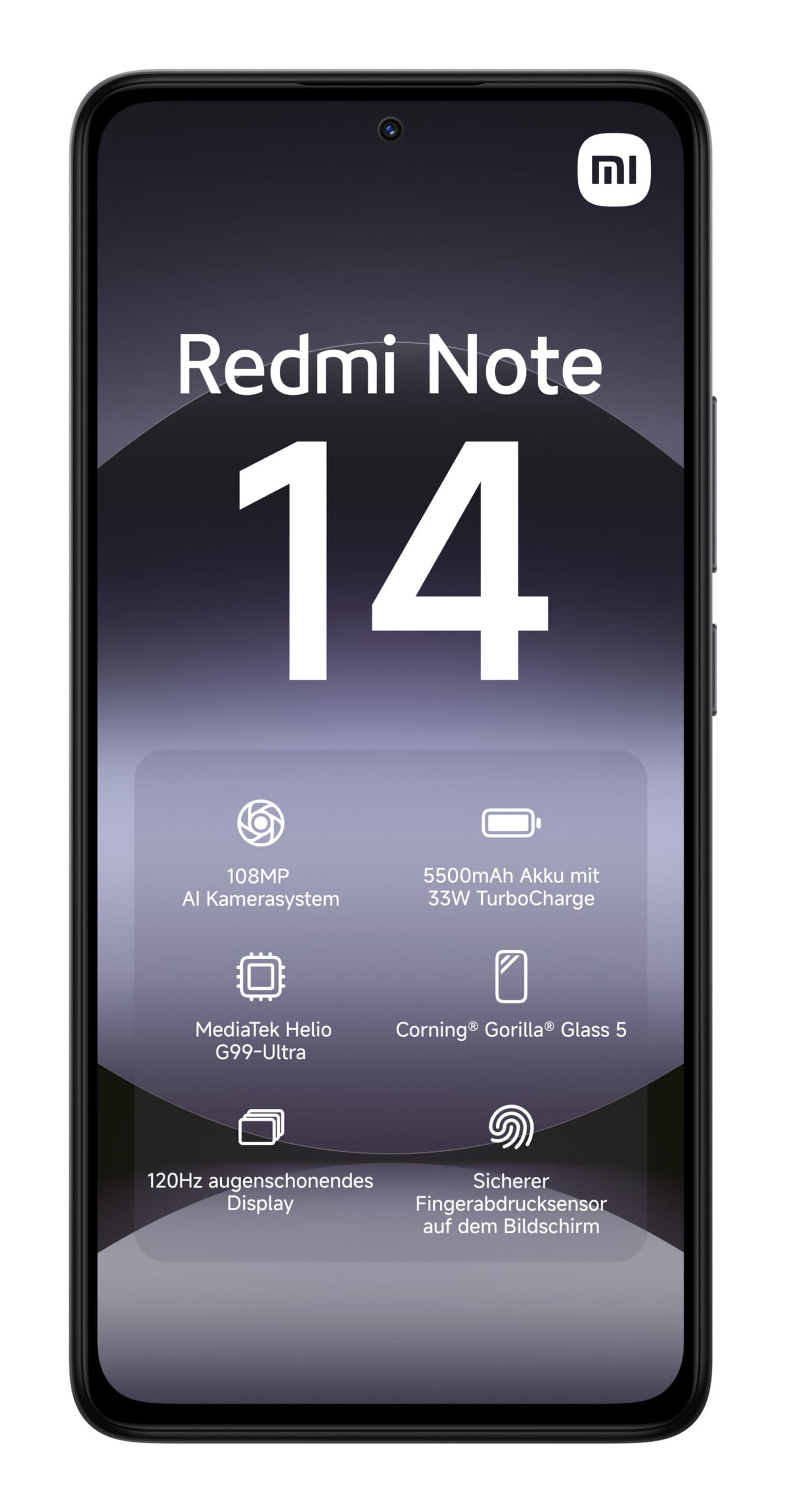 Smartphone Redmi Note 14 128GB 6GB RAM Dual SIM Midnight Black "VX6932554408008" — miniatură