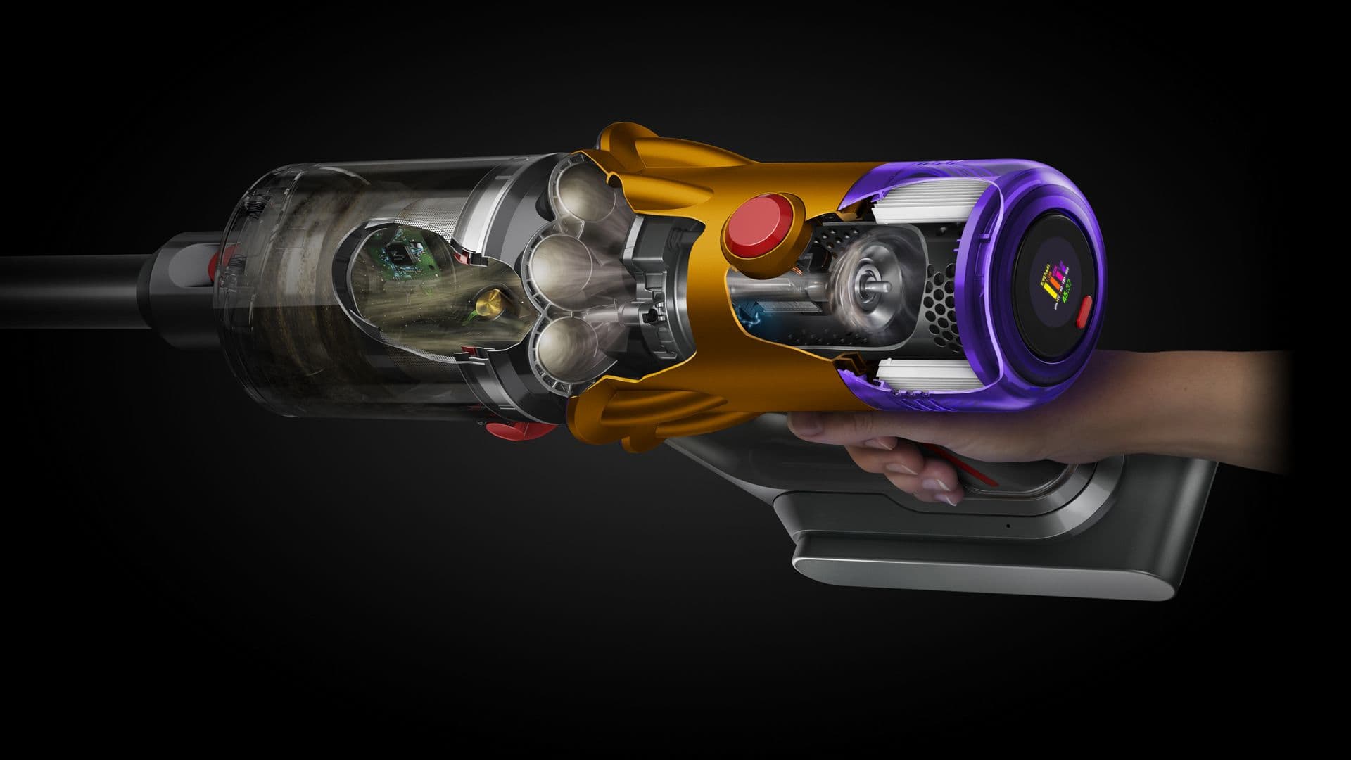 Dyson Aspirator vertical fara fir V12 Detect Slim Absolute 2023, 0.35 L, 545 W (Galben/Nichel) "448884-01" — miniatură