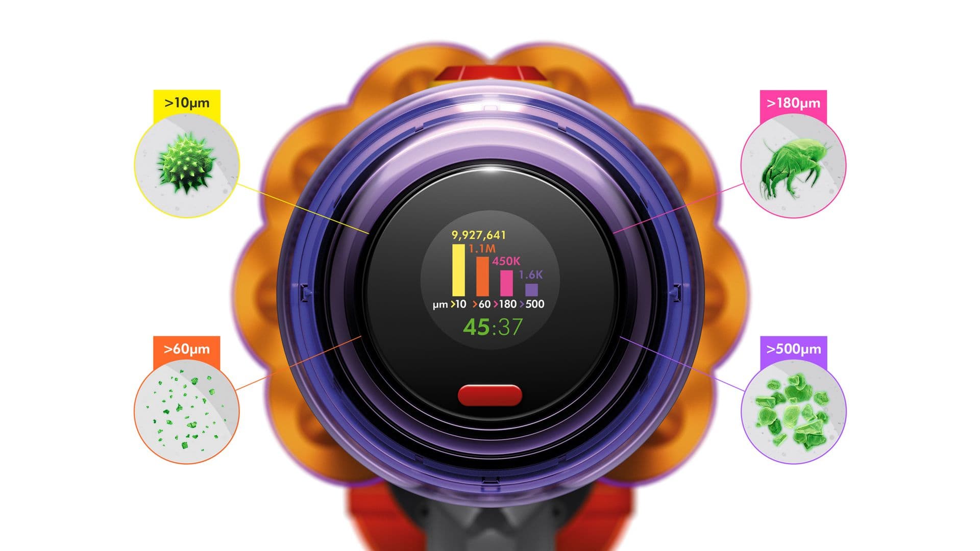 Dyson Aspirator vertical fara fir V12 Detect Slim Absolute 2023, 0.35 L, 545 W (Galben/Nichel) "448884-01" — miniatură