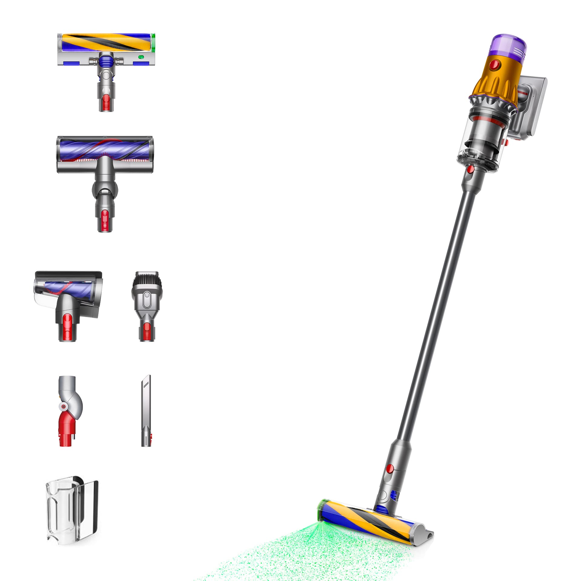 Dyson Aspirator vertical fara fir V12 Detect Slim Absolute 2023, 0.35 L, 545 W (Galben/Nichel) "448884-01"