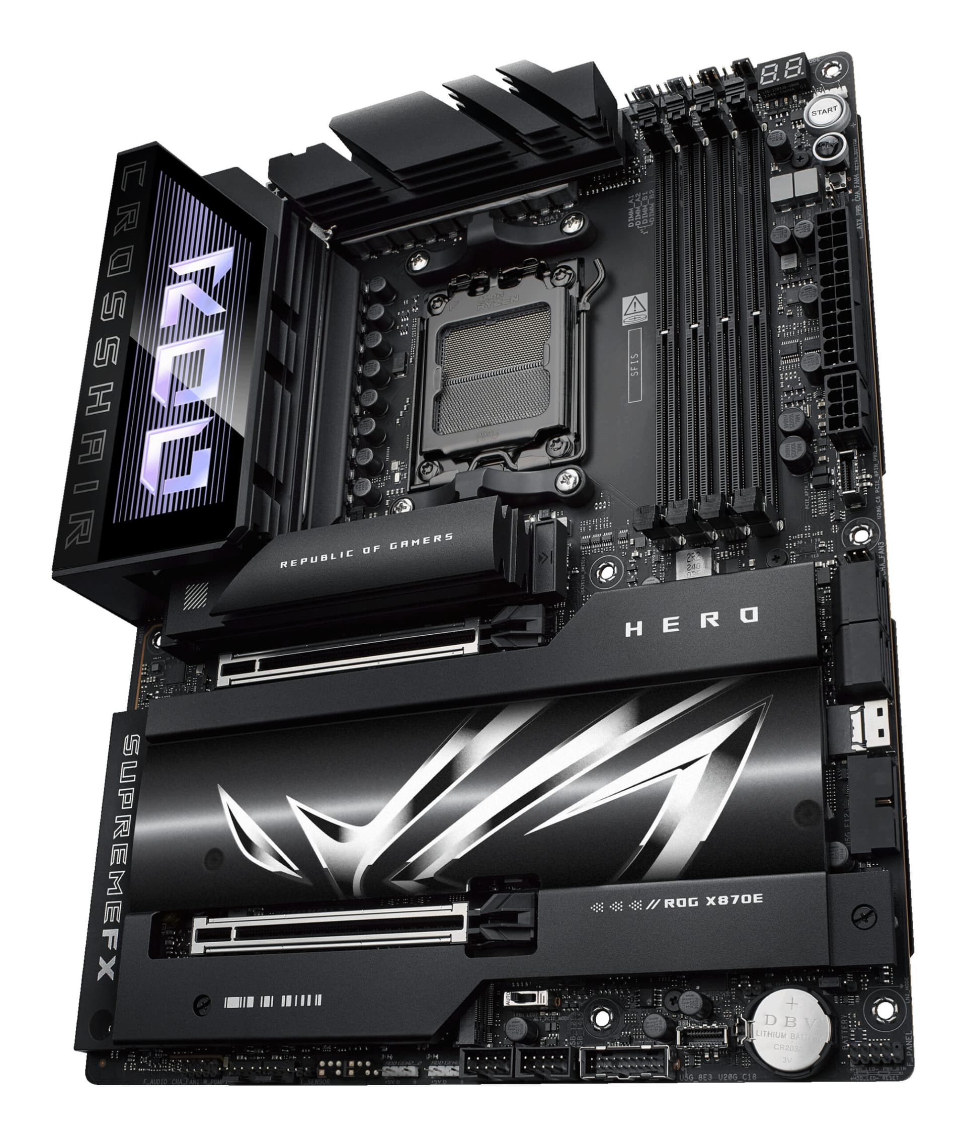 Placa de baza ROG CROSSHAIR X870E HERO, AMD X870E, Socket AM5, ATX "90MB1IE0-M0EAY0" — miniatură