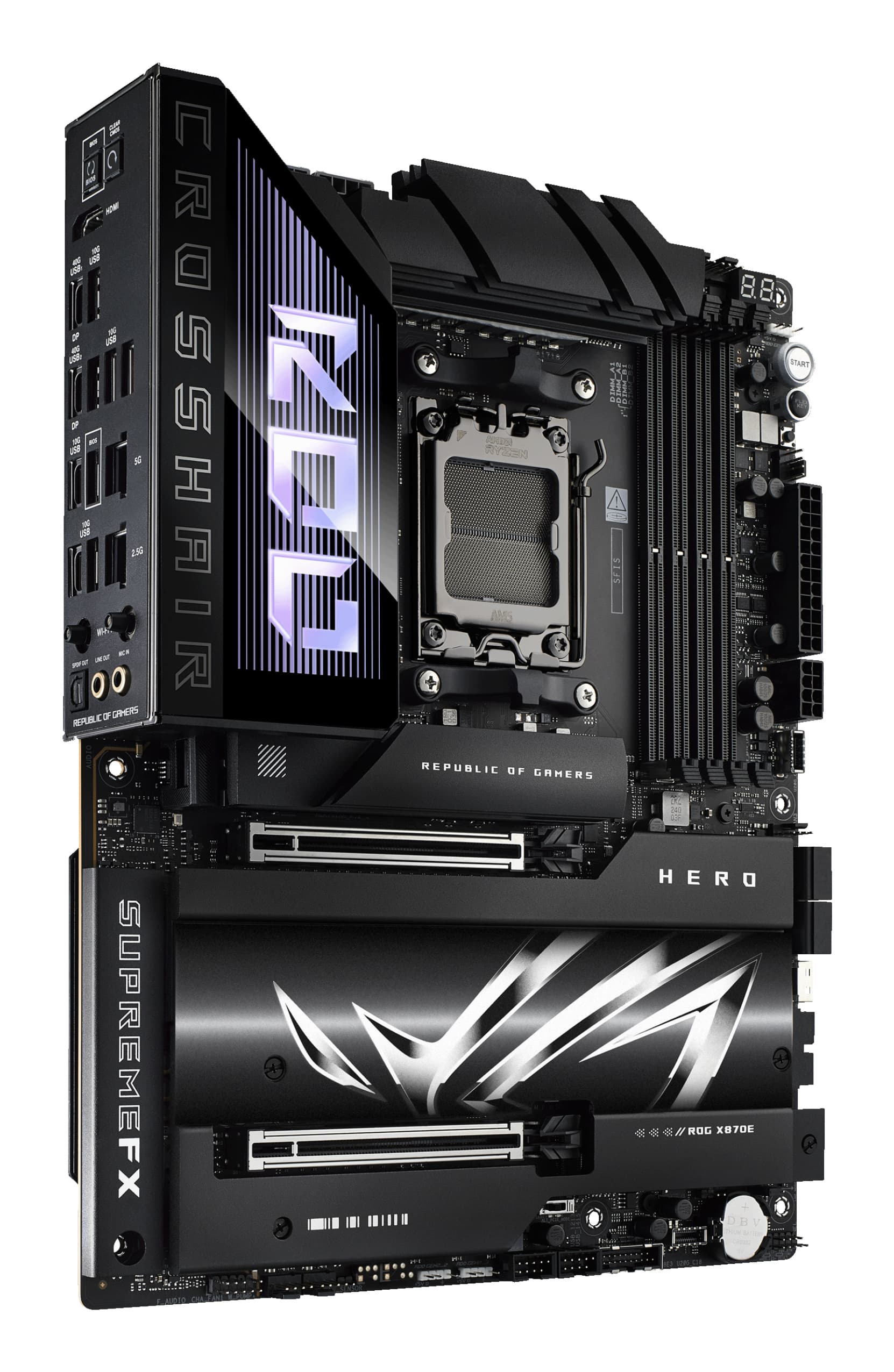 Placa de baza ROG CROSSHAIR X870E HERO, AMD X870E, Socket AM5, ATX "90MB1IE0-M0EAY0" — miniatură