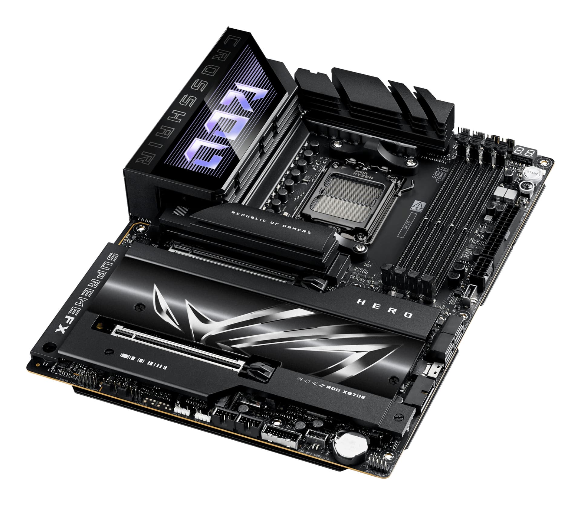 Placa de baza ROG CROSSHAIR X870E HERO, AMD X870E, Socket AM5, ATX "90MB1IE0-M0EAY0" — miniatură