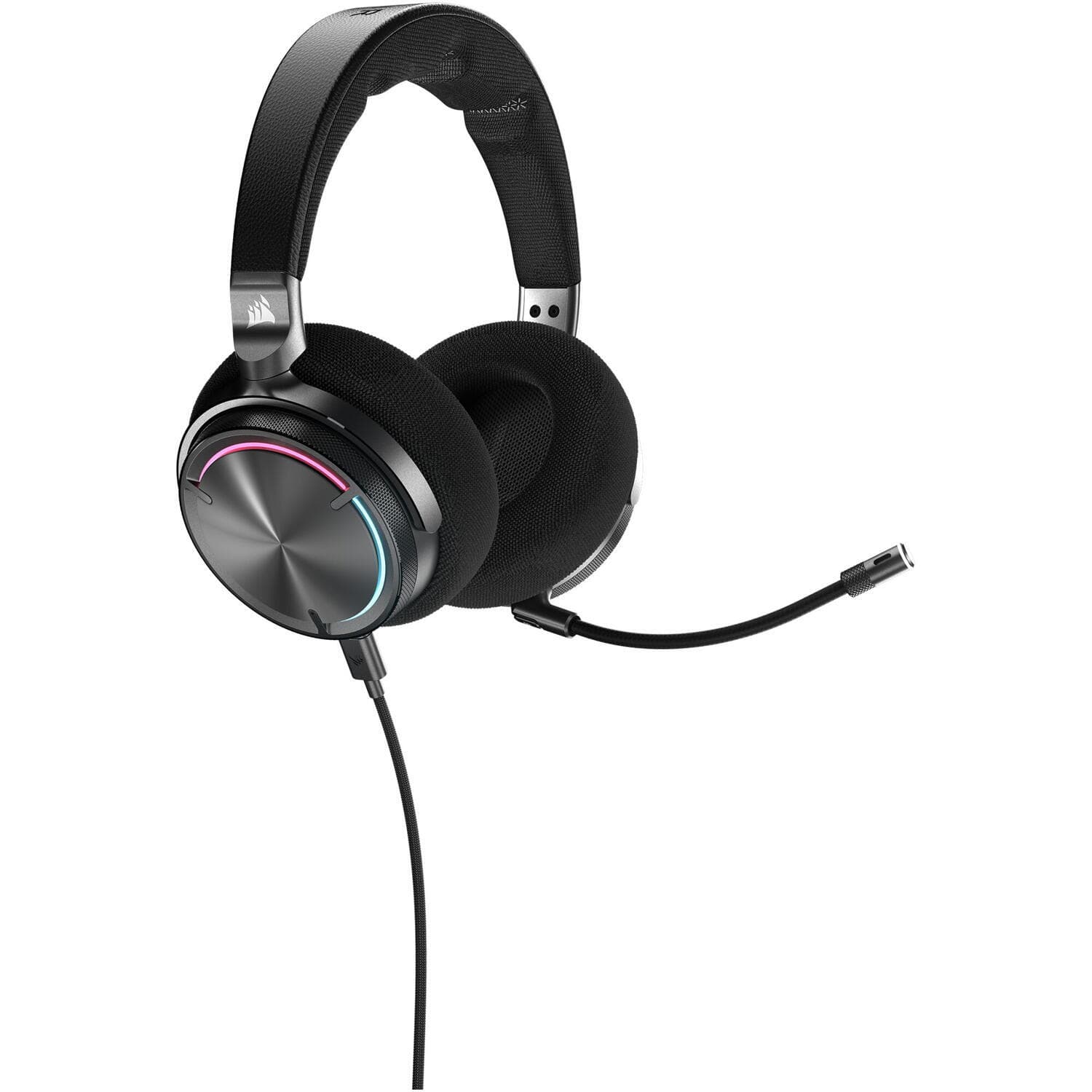Corsair VIRTUOSO MAX Wireless, Dolby Atmos, Noise Cancelling, Microfon detasabil, RGB, Carbon, 60h, pentru XBOX, Negru "CA-9011374-WW" — miniatură