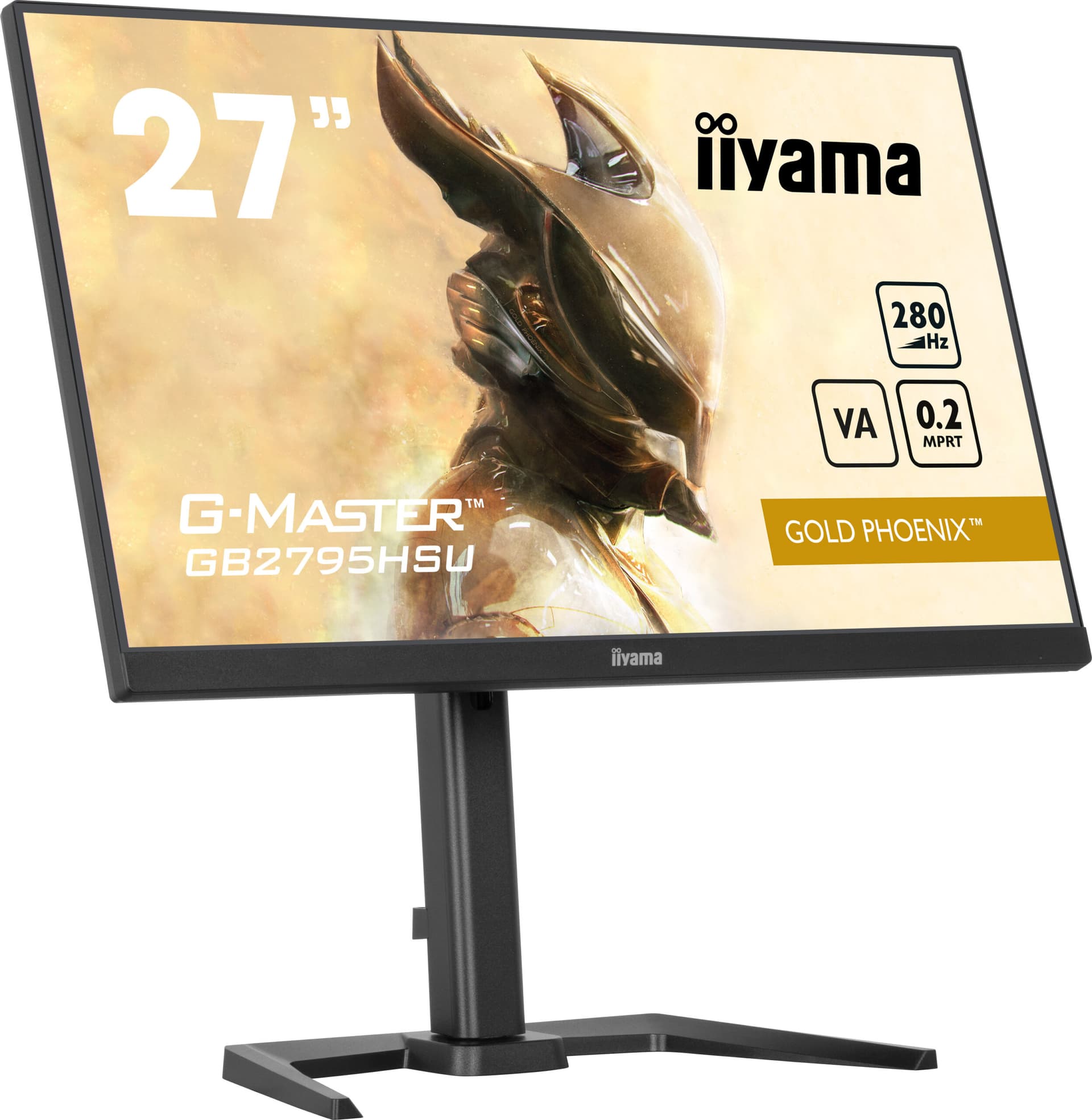 27inch Fast VA Gaming G-Master Gold Phoenix Free Sync Premium 1920x1080 at280Hz 300cd 4000:1 HDMI DP Speakers USB Black Tuner 15cm Height Stand "GB2795HSU-B1" — miniatură