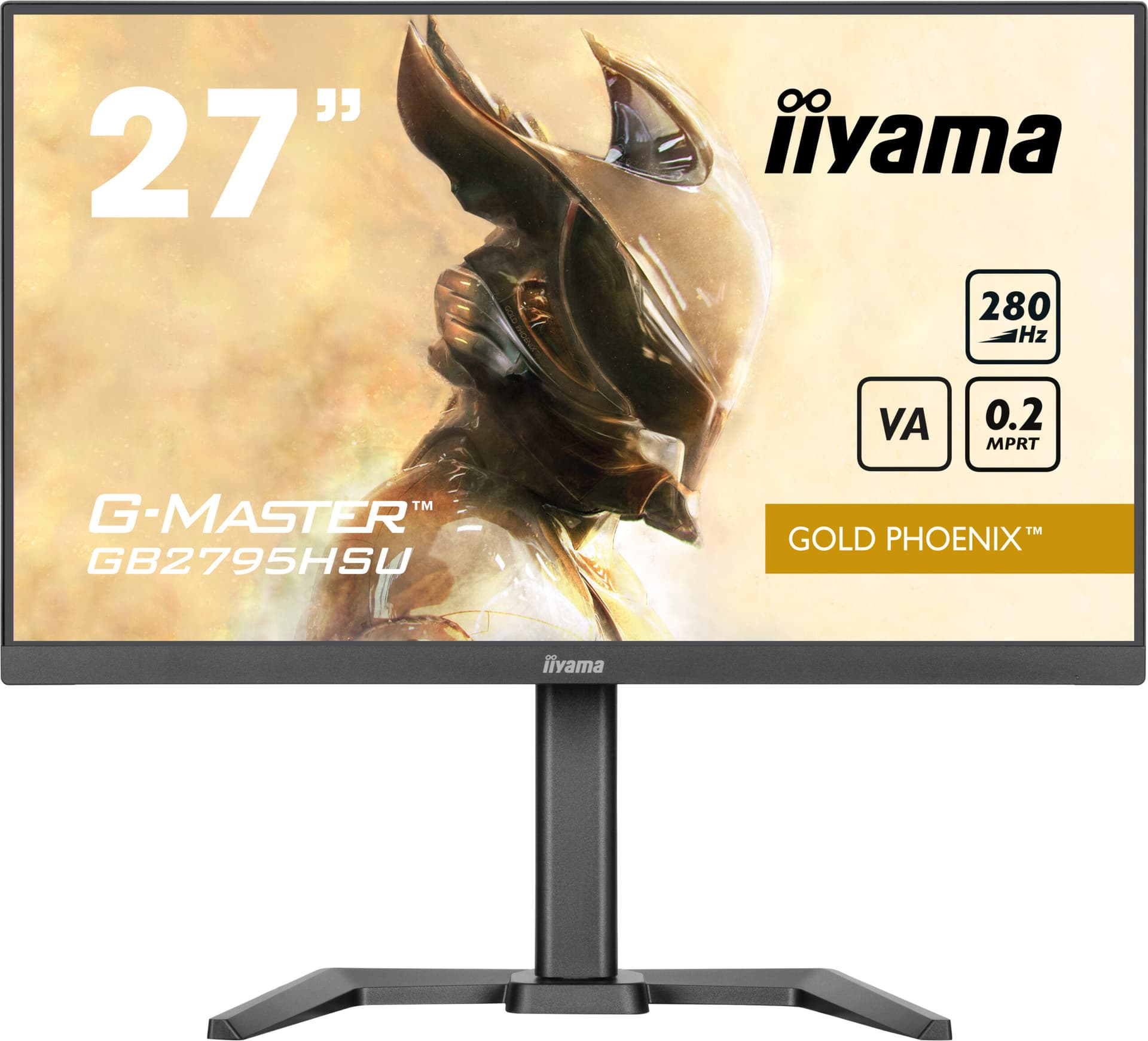27inch Fast VA Gaming G-Master Gold Phoenix Free Sync Premium 1920x1080 at280Hz 300cd 4000:1 HDMI DP Speakers USB Black Tuner 15cm Height Stand "GB2795HSU-B1" — miniatură