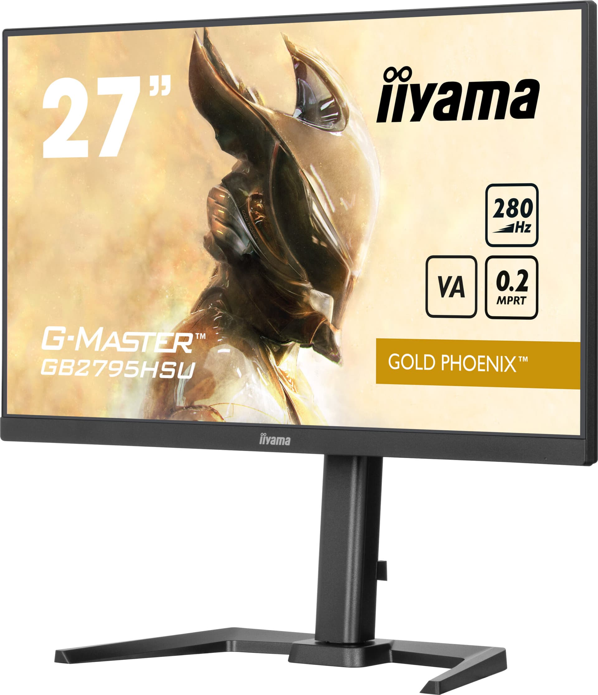 27inch Fast VA Gaming G-Master Gold Phoenix Free Sync Premium 1920x1080 at280Hz 300cd 4000:1 HDMI DP Speakers USB Black Tuner 15cm Height Stand "GB2795HSU-B1" — miniatură