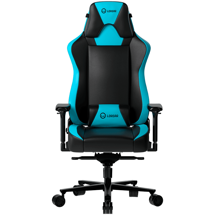 LORGAR Base 311, Gaming chair, PU eco-leather, 1.8 mm metal frame, multiblock mechanism, 4D armrests, 5 Star aluminium base, Class-4 gas lift, 75mm PU casters, Black + blue "LRG-CHR311BBL"