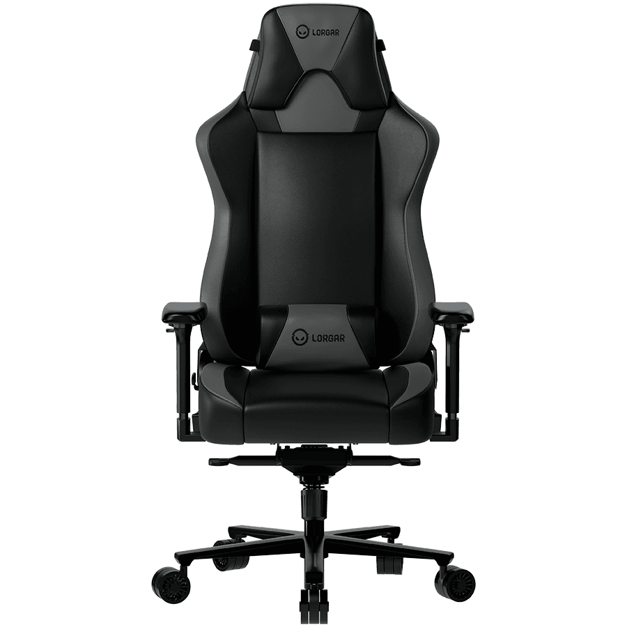 LORGAR Base 311, Gaming chair, PU eco-leather, 1.8 mm metal frame, multiblock mechanism, 4D armrests, 5 Star aluminium base, Class-4 gas lift, 75mm PU casters, Black + grey "LRG-CHR311BGY"