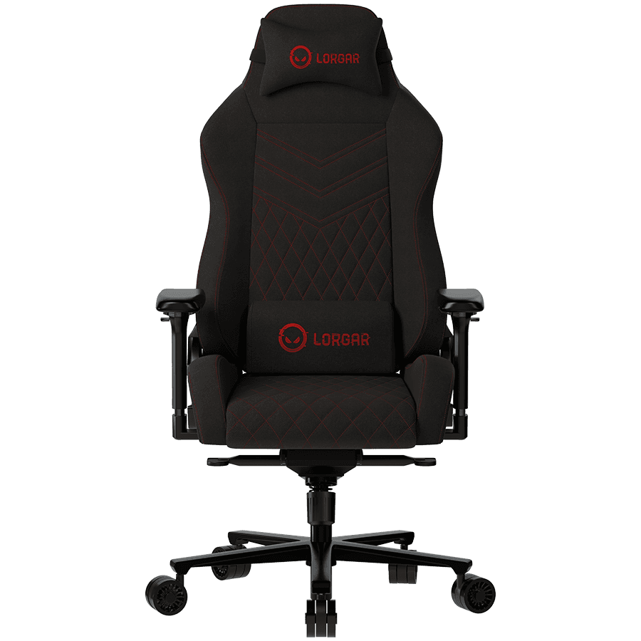 LORGAR Ace 422, Gaming chair, Anti-stain durable fabric, 1.8 mm metal frame, multiblock mechanism, 4D armrests, 5 Star aluminium base, Class-4 gas lift, 75mm PU casters, Black + red "LRG-CHR422BR"