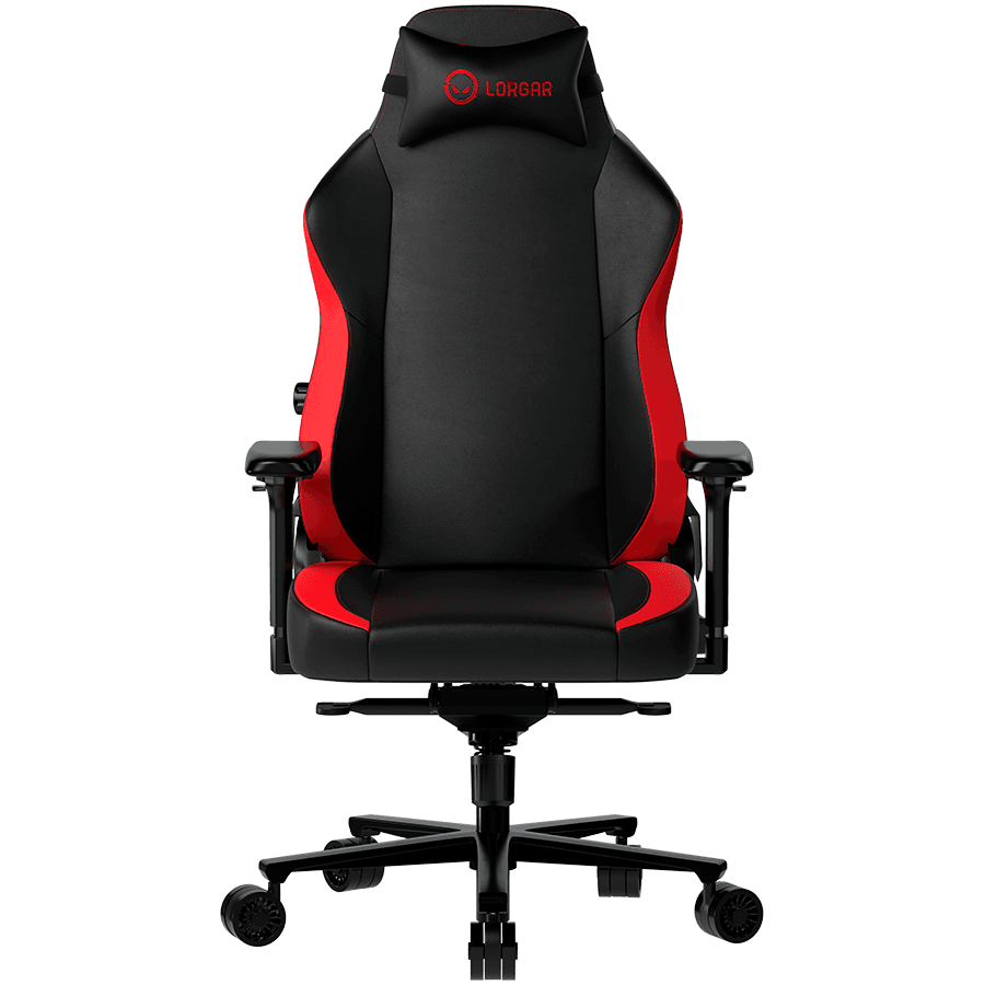 LORGAR Embrace 533, Gaming chair, PU eco-leather, 1.8 mm metal frame, multiblock mechanism, 4D armrests, 5 Star aluminium base, Class-4 gas lift, 75mm PU casters, Black + red "LRG-CHR533BR"
