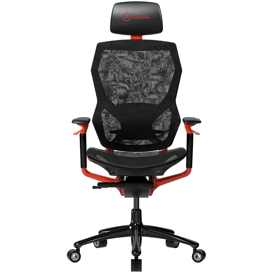 LORGAR Grace 855, Gaming chair, Mesh material, aluminium frame, multiblock mechanism, 3D armrests, 5 Star aluminium base, Class-4 gas lift, 60mm PU casters, Red + black "LRG-CHR855RB"
