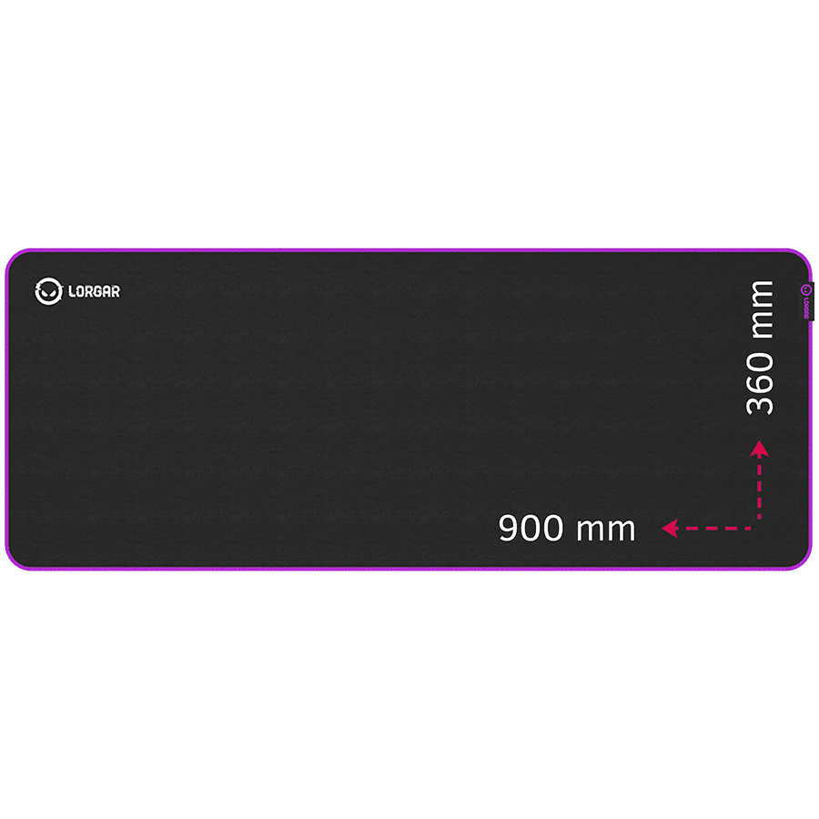 Lorgar Main 319, Gaming mouse pad, High-speed surface, Purple anti-slip rubber base, size: 900mm x 360mm x 3mm, weight 0.6kg "LRG-GMP319"