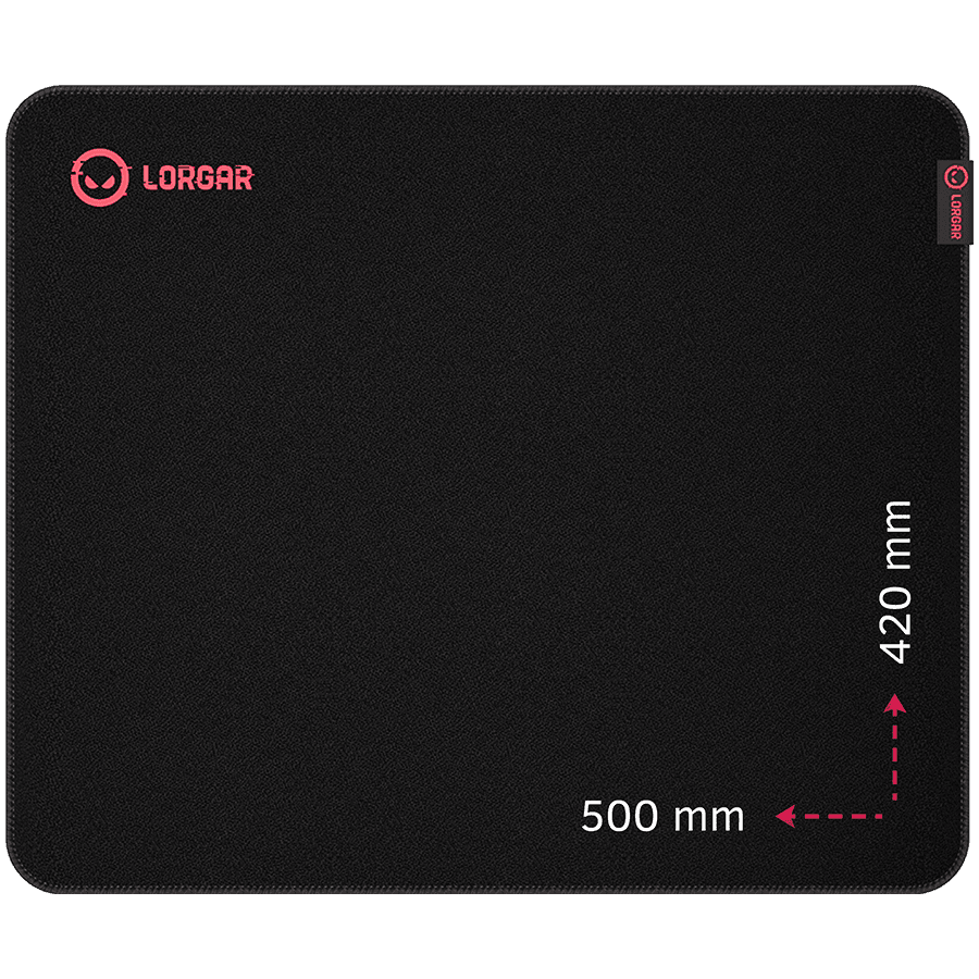 Lorgar Main 325, Gaming mouse pad, Precise control surface, Red anti-slip rubber base, size: 500mm x 420mm x 3mm, weight 0.4kg "LRG-GMP325"