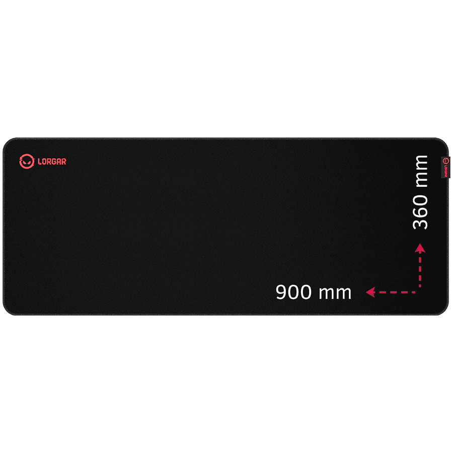 Lorgar Main 329, Gaming mouse pad, Precise control surface, Red anti-slip rubber base, size: 900mm x 360mm x 3mm, weight 0.635kg "LRG-GMP329"