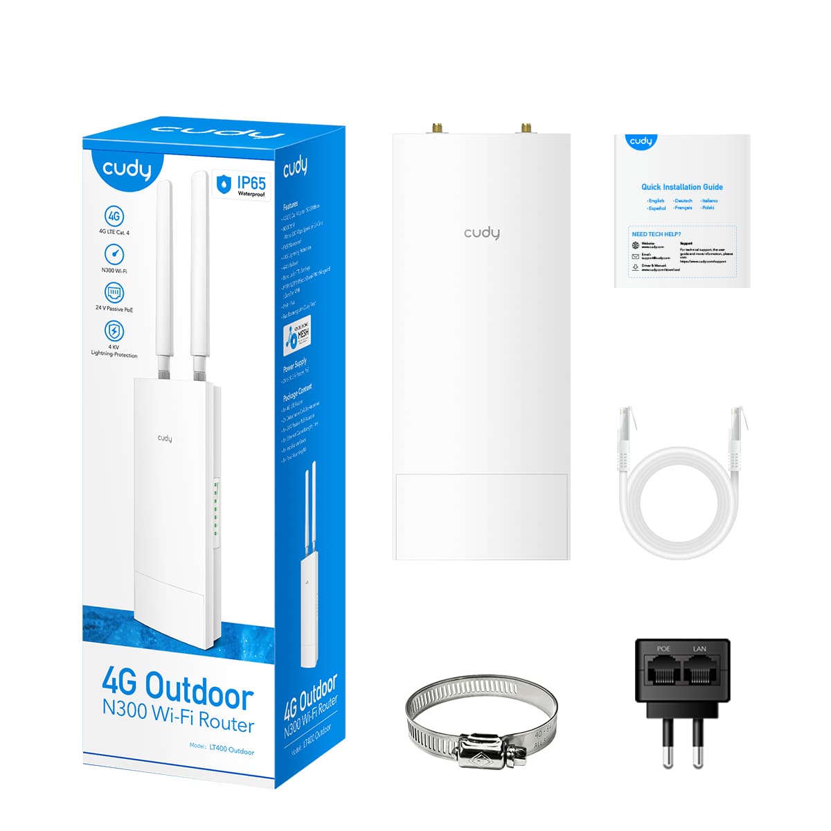 Router wireless Router LT400 Outdoor 4G LTE SIM N300 "LT400 Outdoor_EU" — miniatură