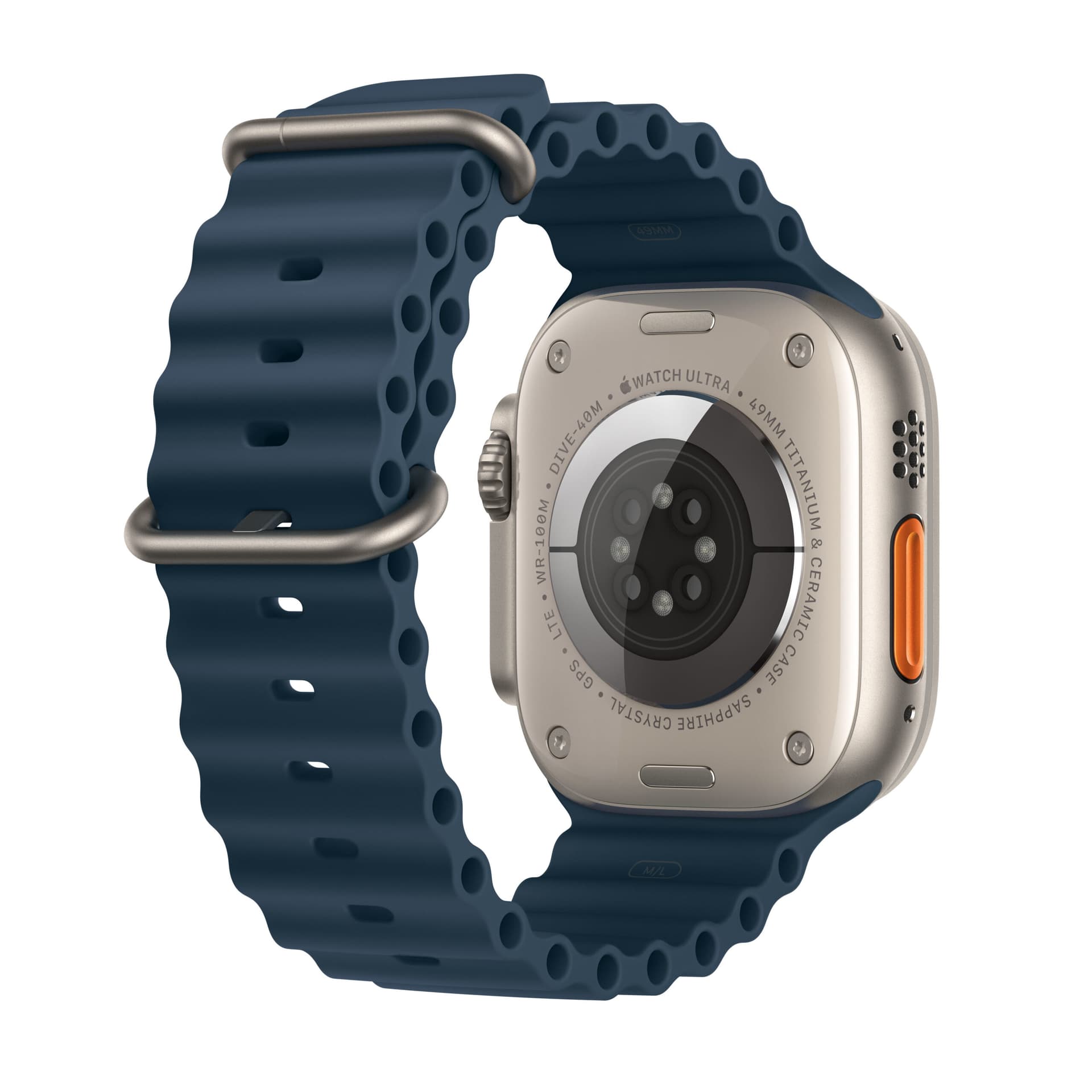 Smartwatch Watch Ultra 2 GPS + Cellular 49mm Titanium Case with Ocean Band Blue "MREG3" — miniatură