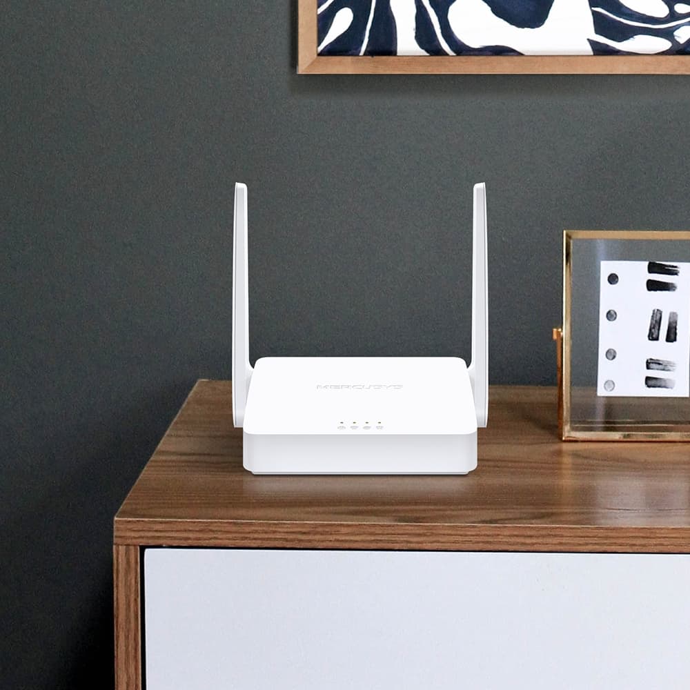 ROUTER MERCUSYS, wireless 300Mbps, 1 x WAN 10/100 Mbps, 2 porturi 10/100Mbps, 2 antene externe "MW302R" — miniatură