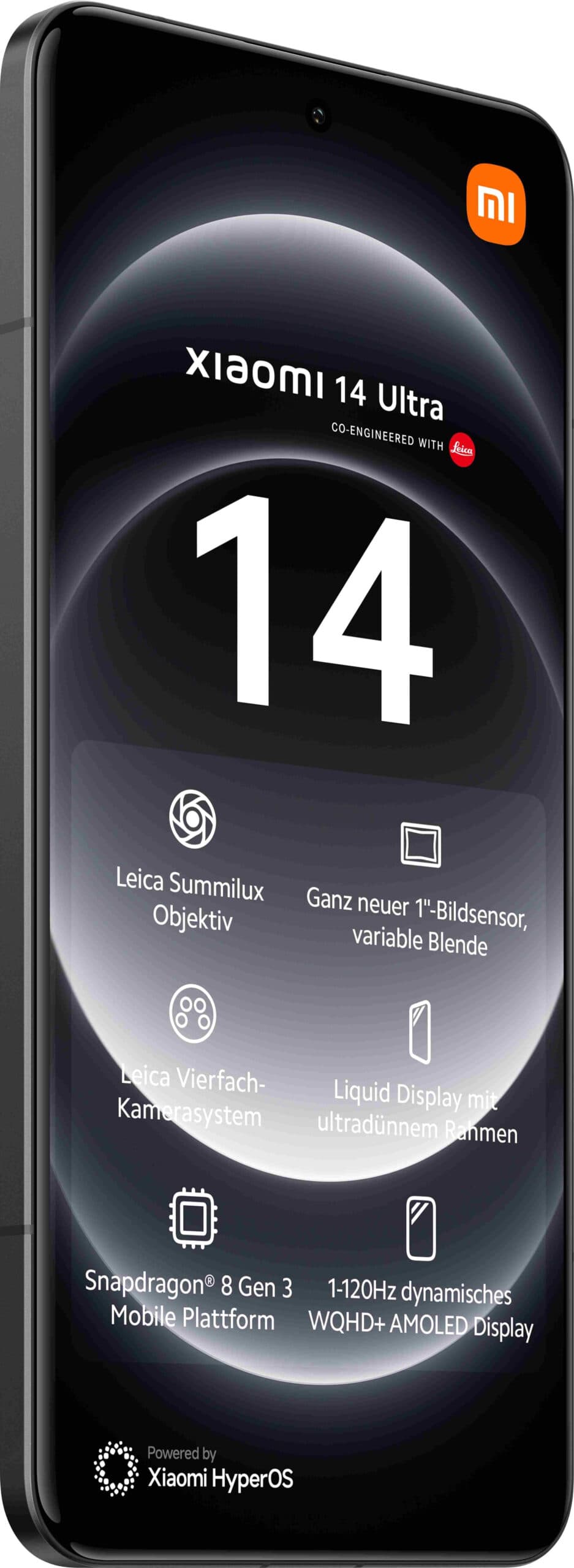 Smartphone 14 Ultra 512GB 16GB RAM 5G Dual SIM Black "MZB0G86EU" — miniatură