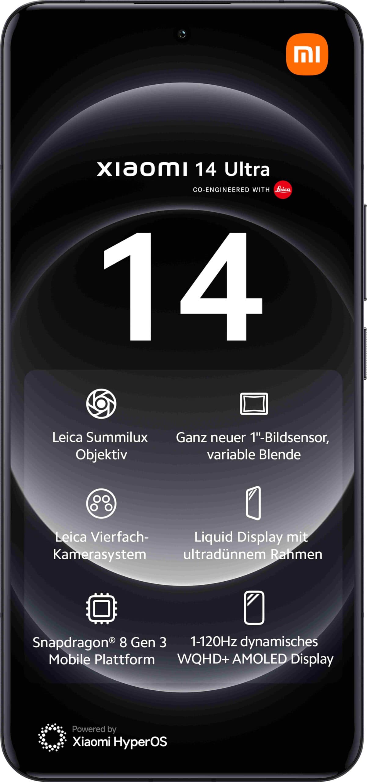 Smartphone 14 Ultra 512GB 16GB RAM 5G Dual SIM Black "MZB0G86EU" — miniatură