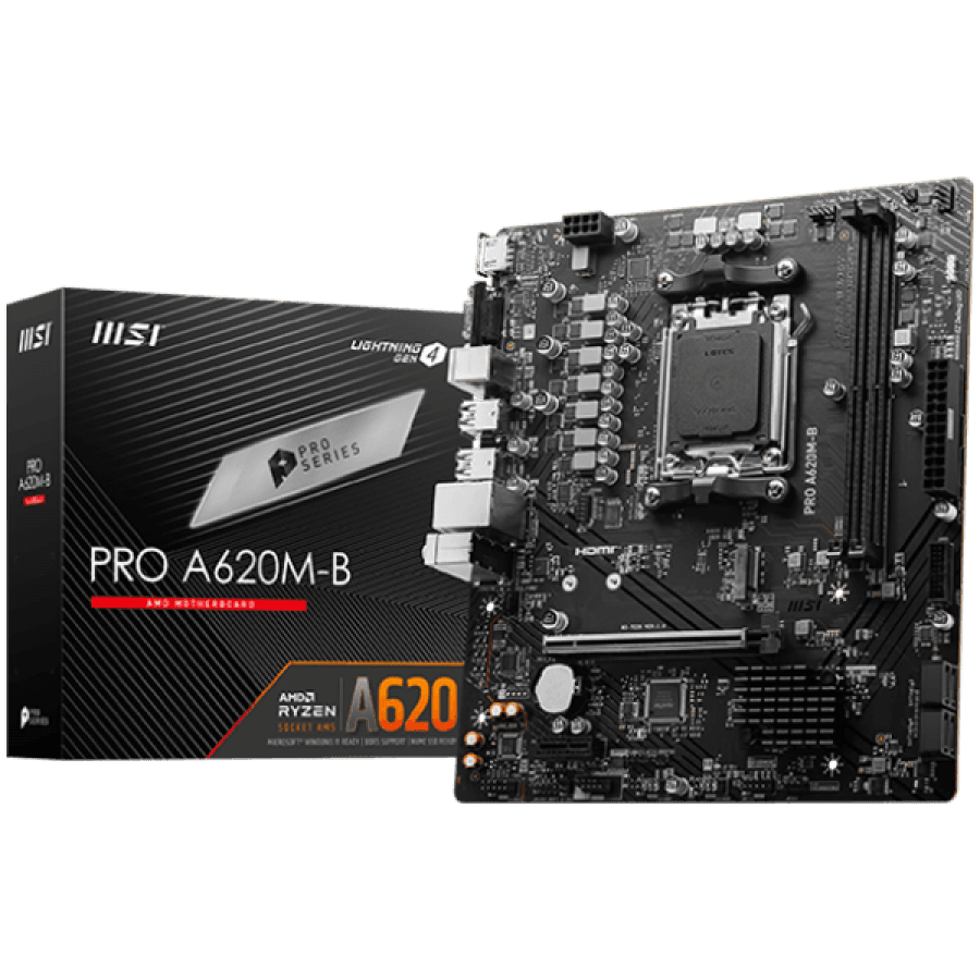 MSI MB Sc AM5 PRO A620M-B, AMD A620, 2xDDR5, 1xHDMI, 1xVGA, mATX "PRO_A620M-B"
