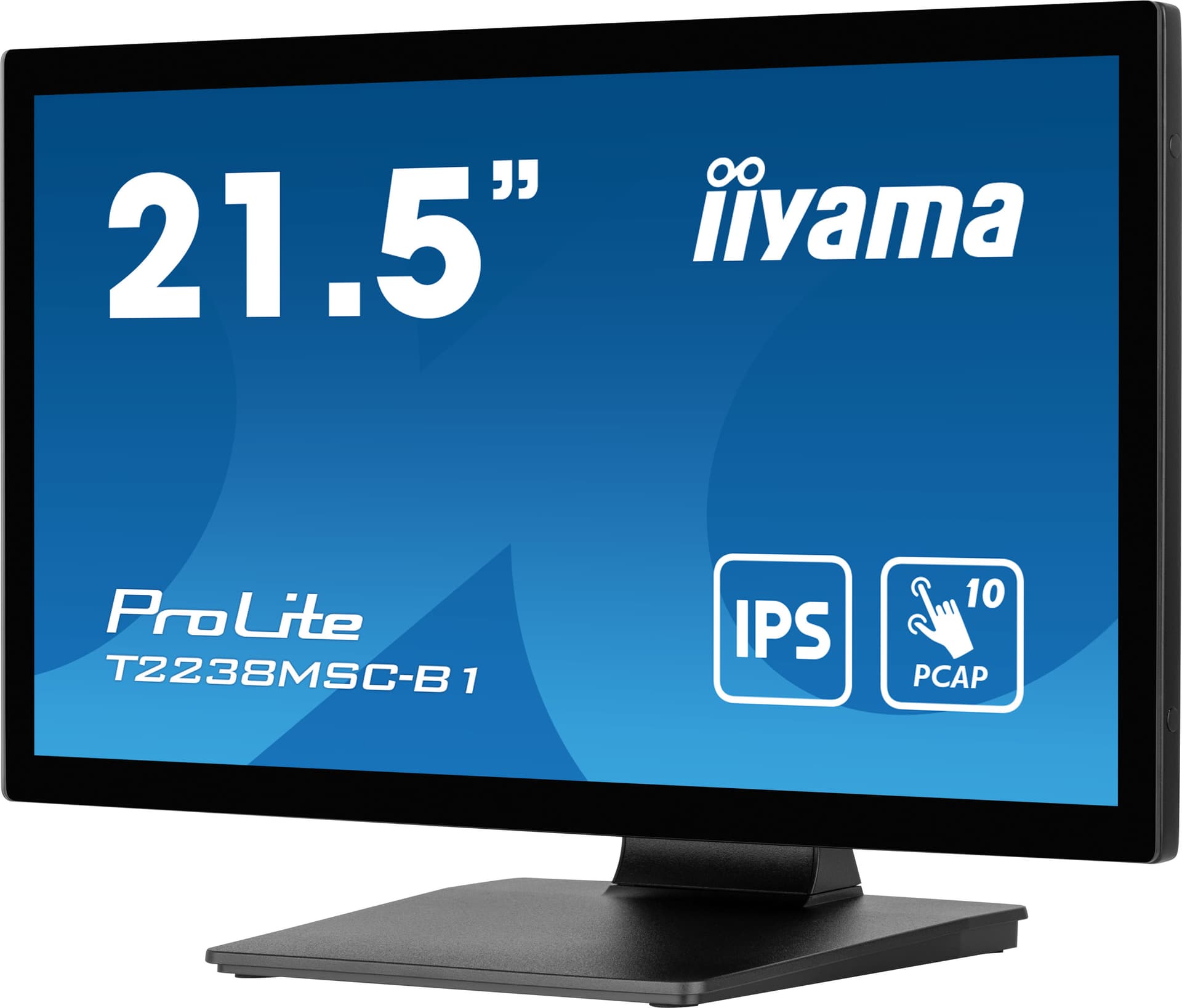 IIYAMA Monitor LED T2238MSC-B1 21.5" 10pt Optical Bonded PCAP touchscreen IPS 1920 x 1080 600 cd/m2 5ms stylus, metal housing, water proof touch "T2238MSC-B1" — miniatură