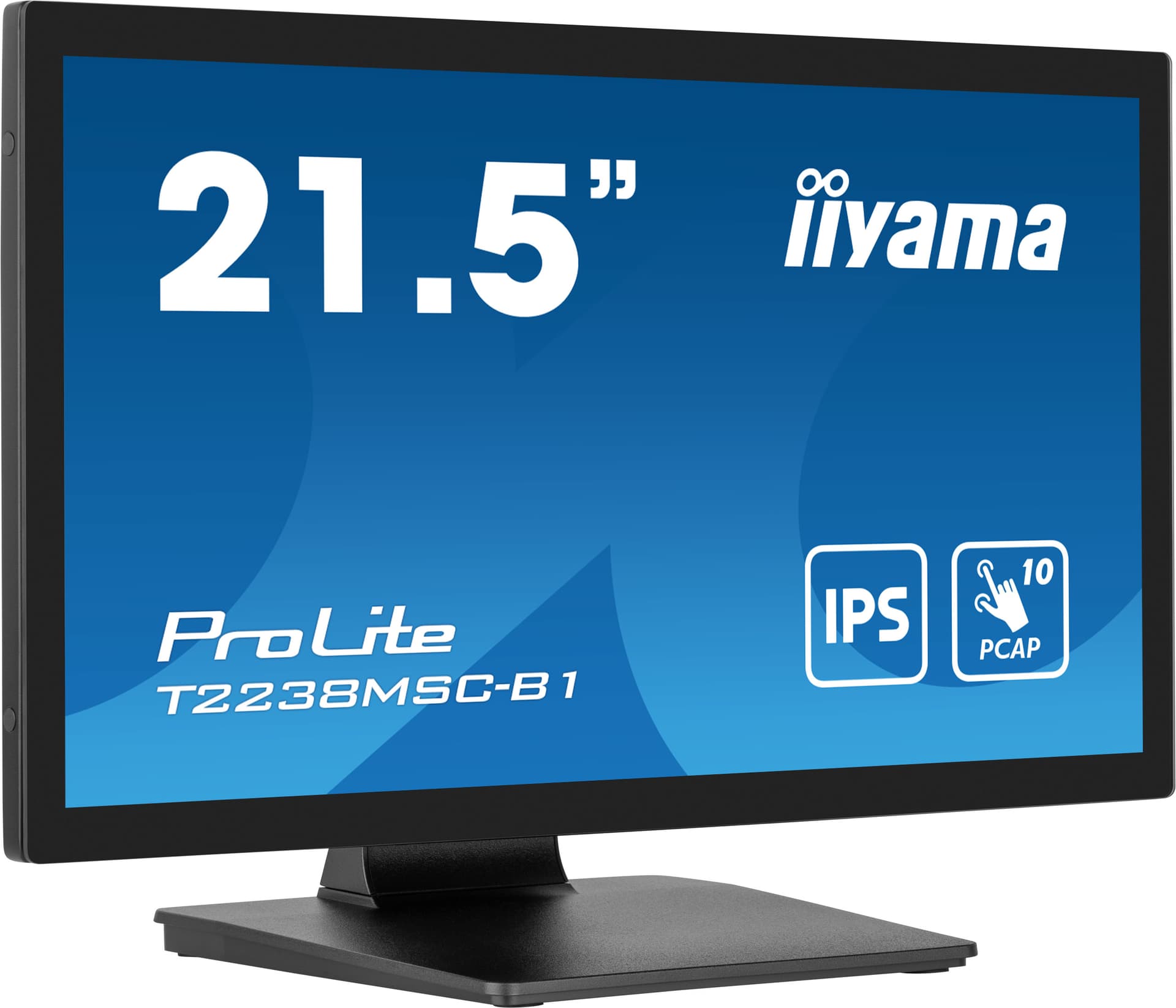 IIYAMA Monitor LED T2238MSC-B1 21.5" 10pt Optical Bonded PCAP touchscreen IPS 1920 x 1080 600 cd/m2 5ms stylus, metal housing, water proof touch "T2238MSC-B1" — miniatură
