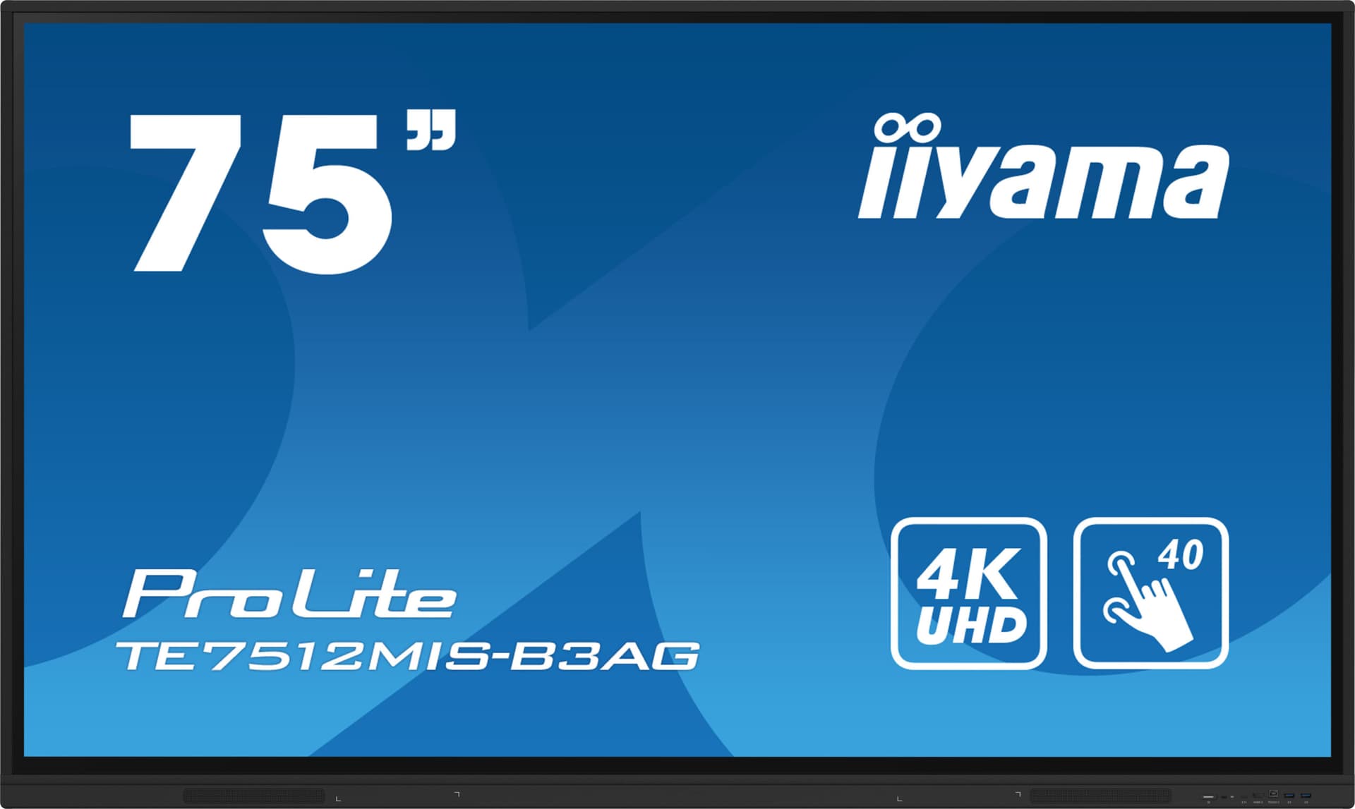 IIYAMA PROLITE TE7512MIS-B3AG 75" Interactive 4K UHD Touchscreen elevating interactive collaboration 3840 x 2160 IPS 1200:1 8ms 40, 5pt writing iiWare 10 "TE7512MIS-B3AG" — miniatură