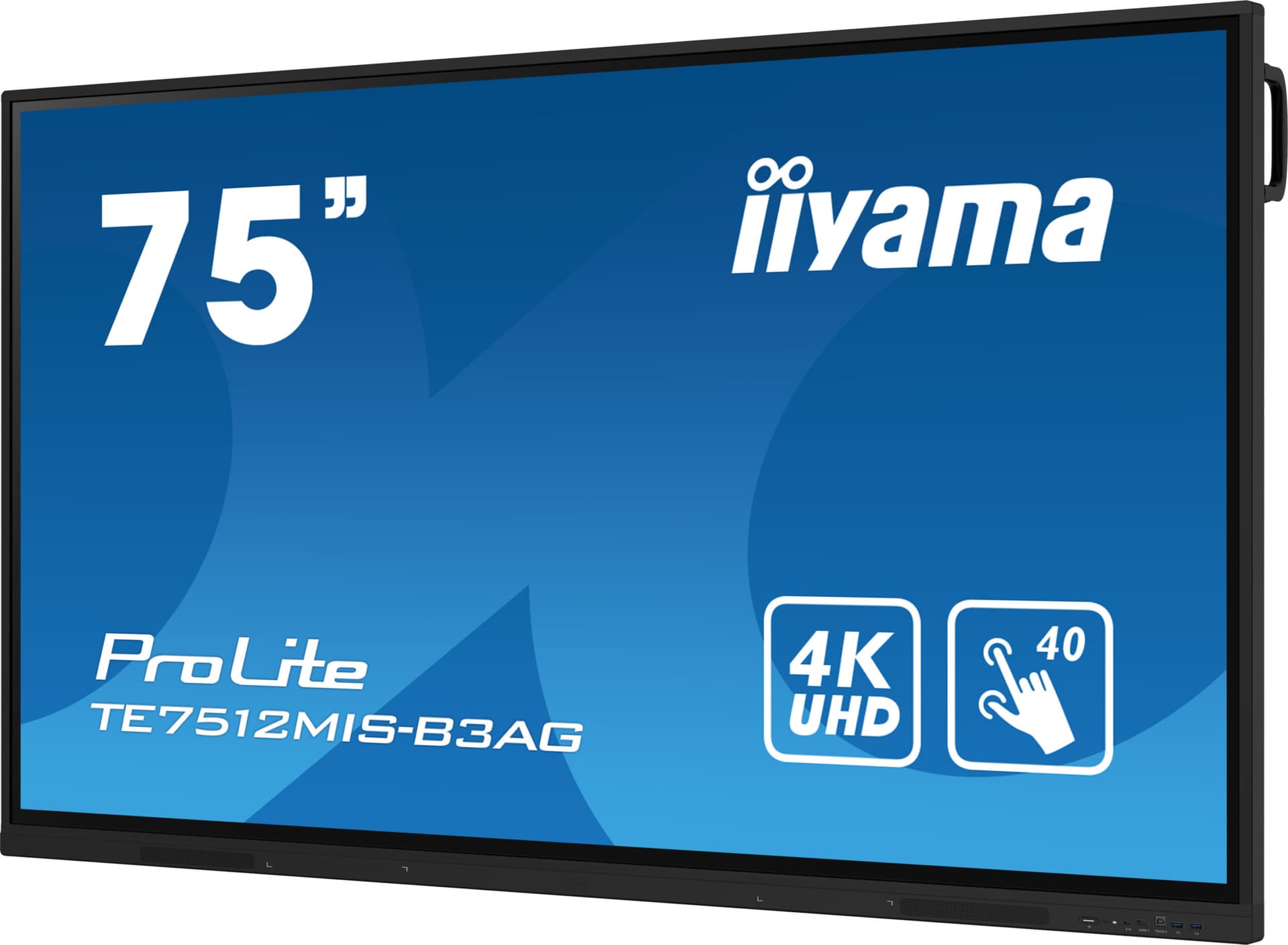 IIYAMA PROLITE TE7512MIS-B3AG 75" Interactive 4K UHD Touchscreen elevating interactive collaboration 3840 x 2160 IPS 1200:1 8ms 40, 5pt writing iiWare 10 "TE7512MIS-B3AG" — miniatură