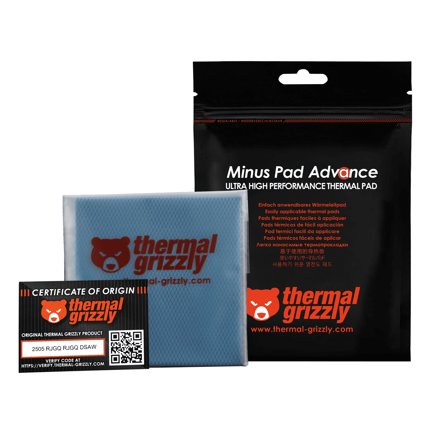 Thermal Grizzly Minus Pad Advance, 100x100x1.5 mm, 2 buc "TG-MP-A-100-100-15-2" — miniatură