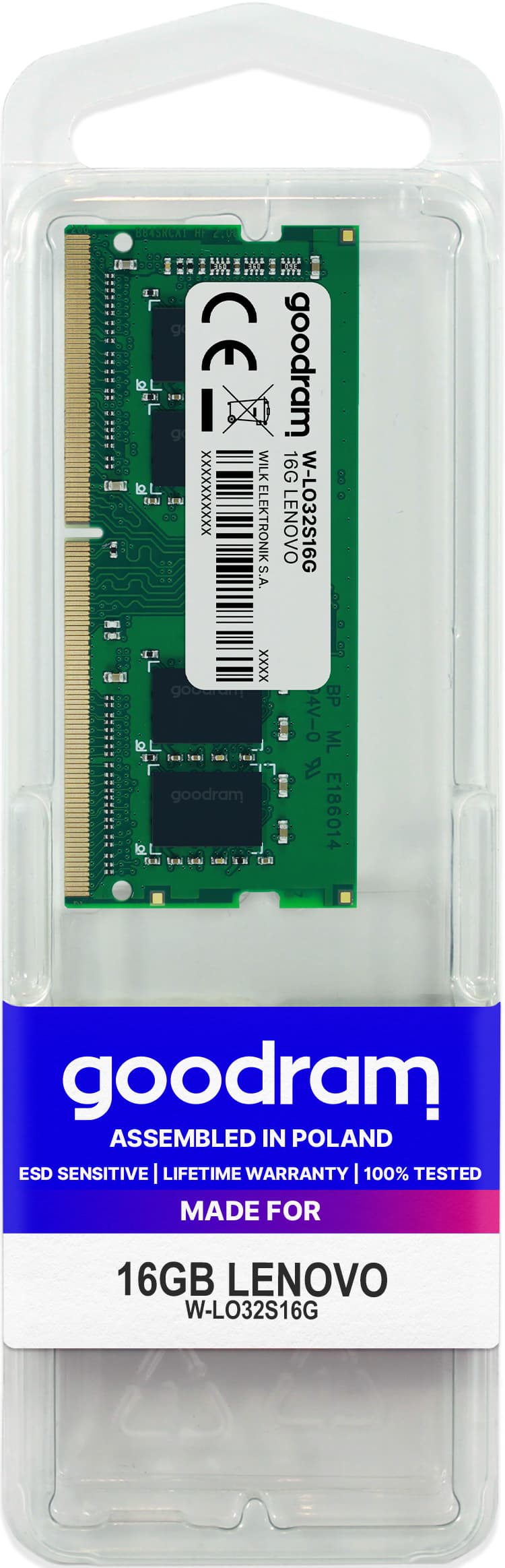 Memorie laptop DDR3 SODIMM 8GB 1600MHz CL11 LENOVO "W-LO16S08G" — miniatură