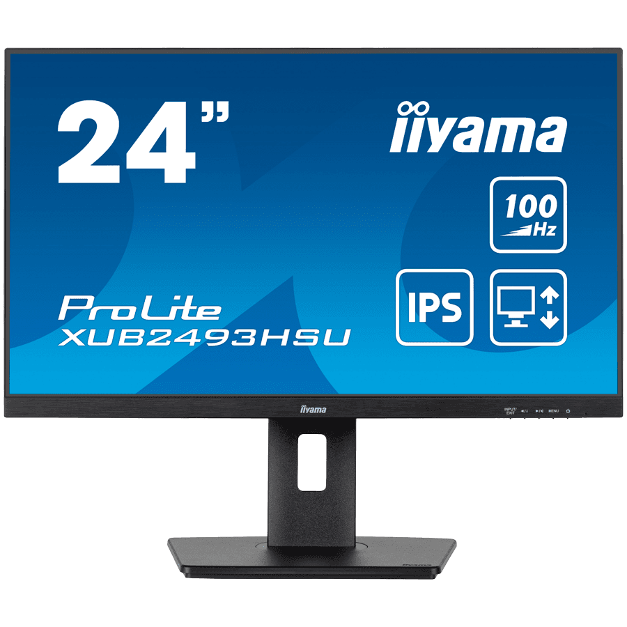 IIYAMA Prolite XUB2493HSU-B7 Business Monitor - 60.5 cm (23.8"), FULL HD (1920x1080), IPS LED, 100Hz, 300 cd/m2, matte / black "XUB2493HSU-B7"