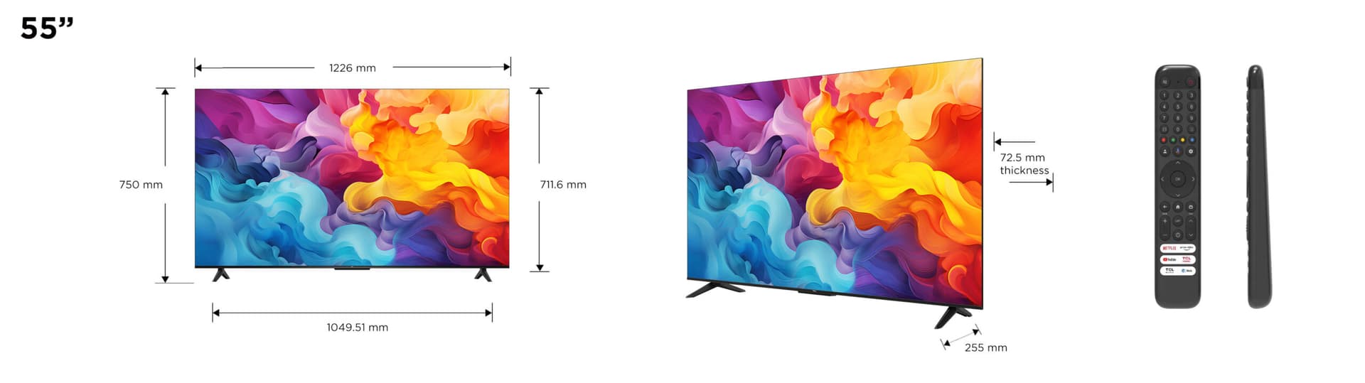 LED TV 4K 55(139cm) TCL 55P61B "55P61B" — miniatură